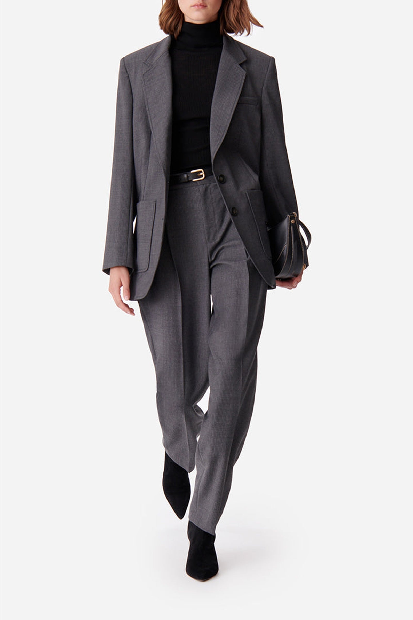 Blazer Bradley en laine mélangée - Anthracite Chiné