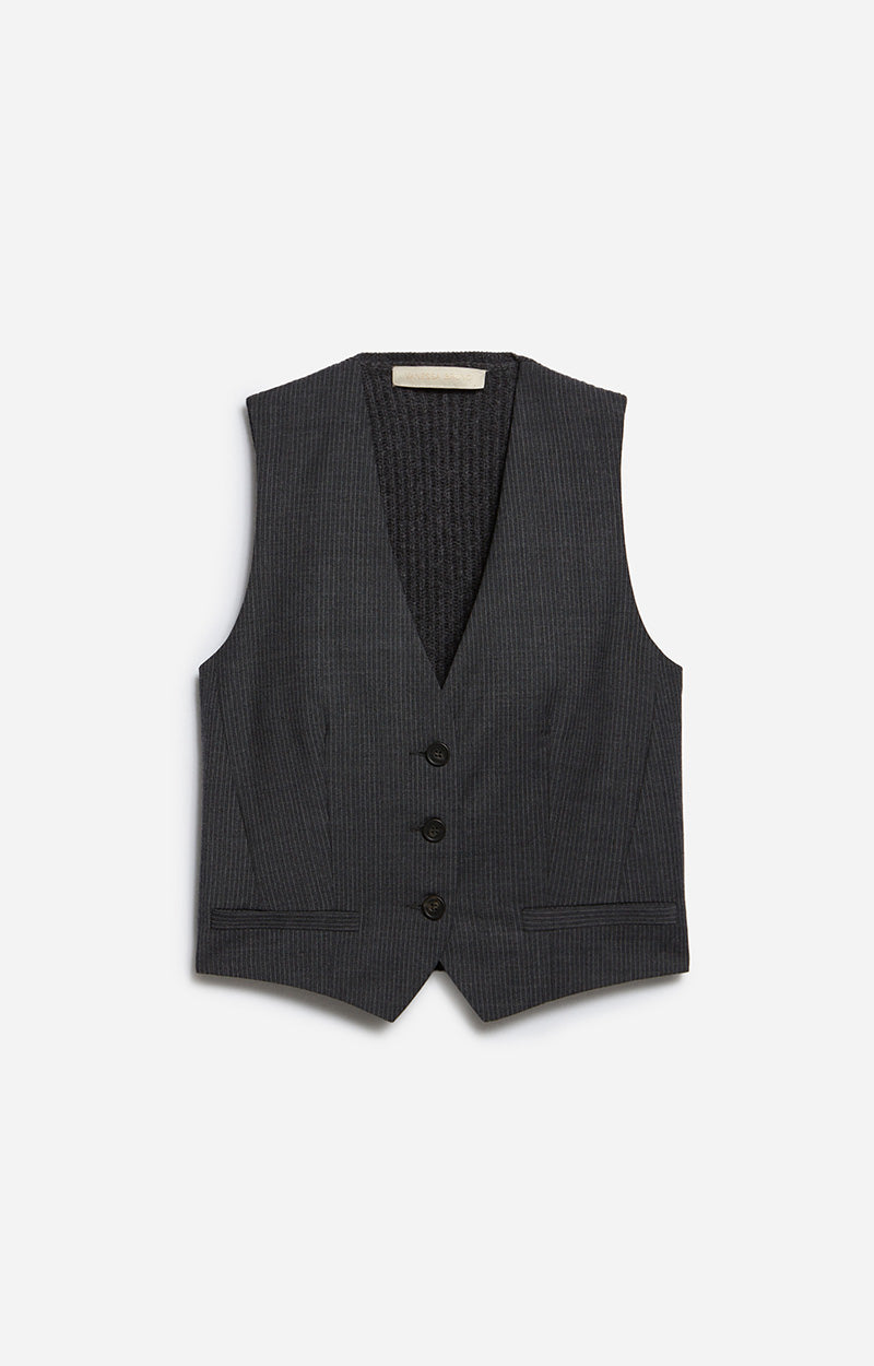 29 QTY NEW // ANTHRACITE CHINE / Gilet De Costume Denso - ANTHRACITE CHINE