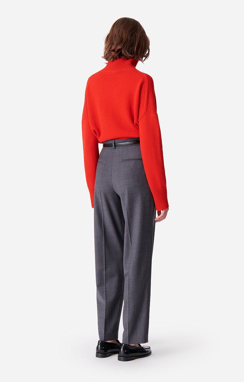 Pantalon Dude en laine mélangée - Anthracite Chiné
