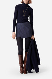 Jupe courte Bartha en laine - Marine