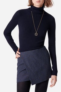 Jupe courte Bartha en laine - Marine
