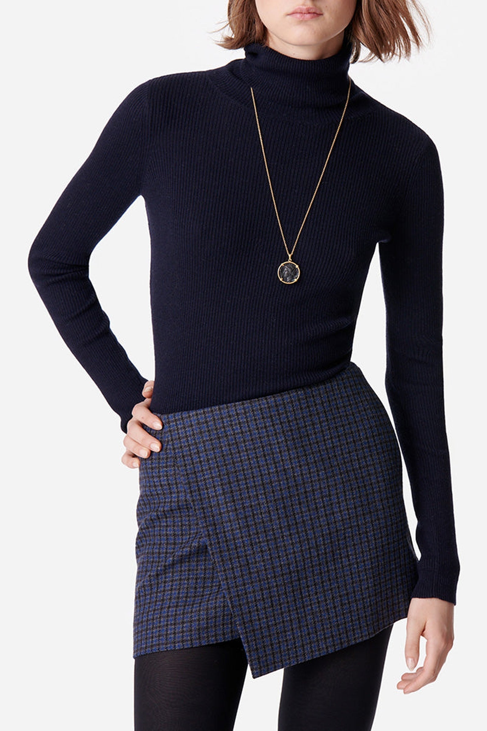 Jupe courte Bartha en laine - Marine