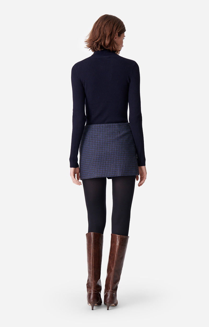 Jupe courte Bartha en laine - Marine