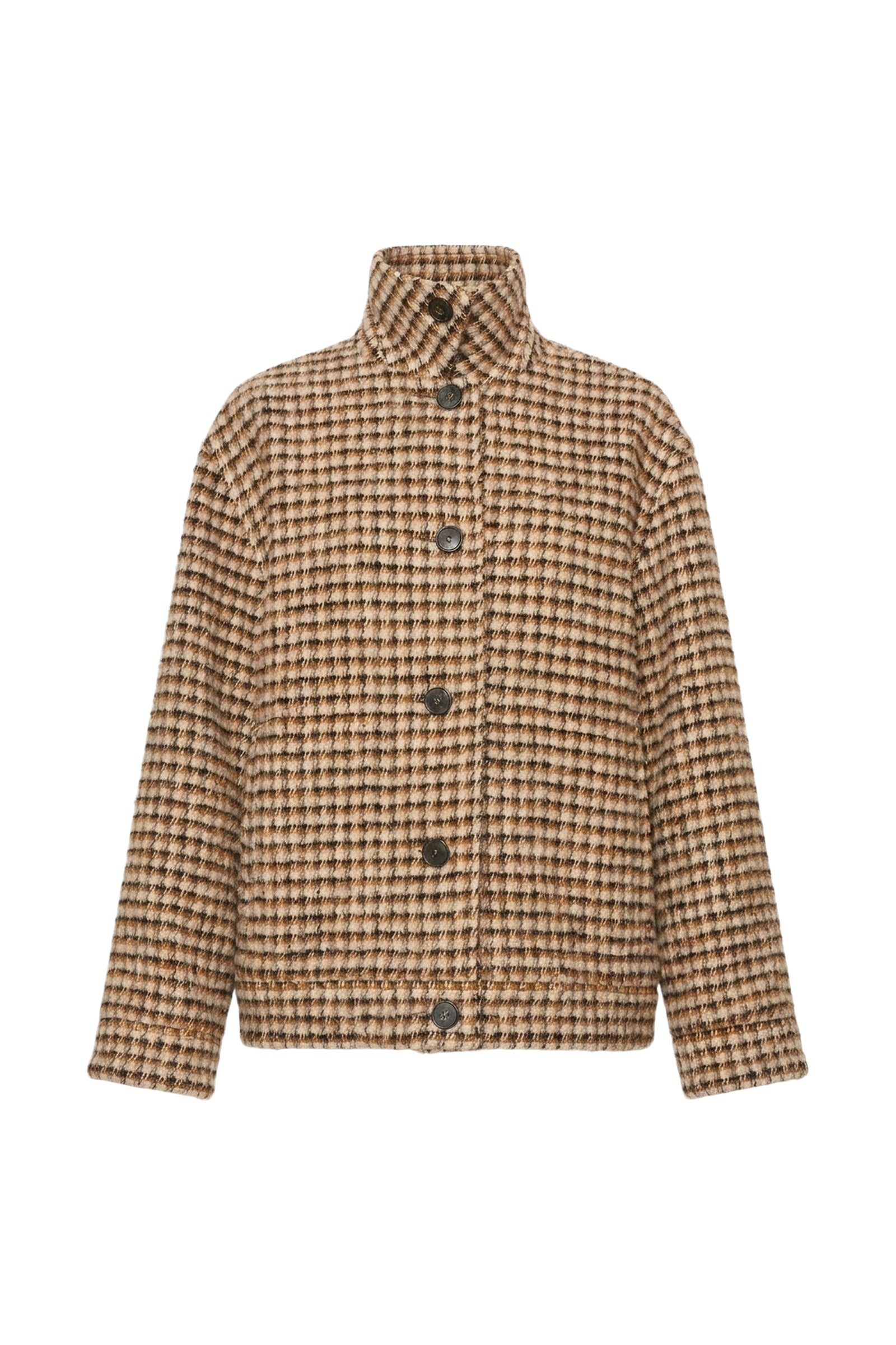 RECO : 130 // Veste à col montant et motif pied-de-poule - Multicolore