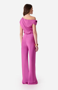 Pantalon droit en satin - Rose
