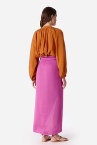 Draped midi skirt - Pink