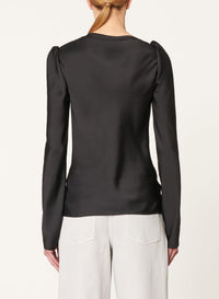 Blouse Dalma col bateau - Noir