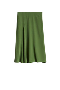 Jupe midi Philae en soie - Olive