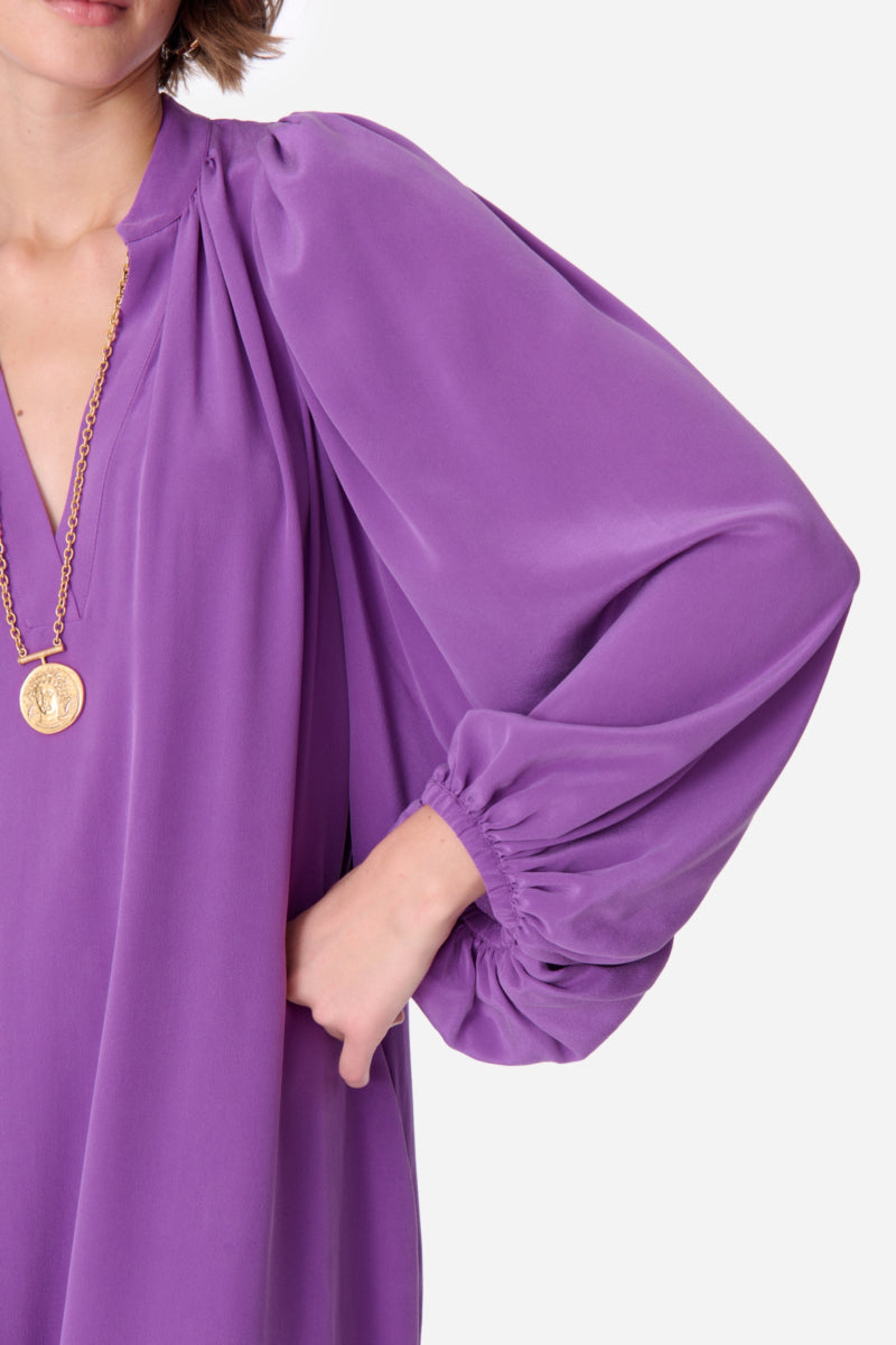Robe longue Canessa en soie - Ultra Violet