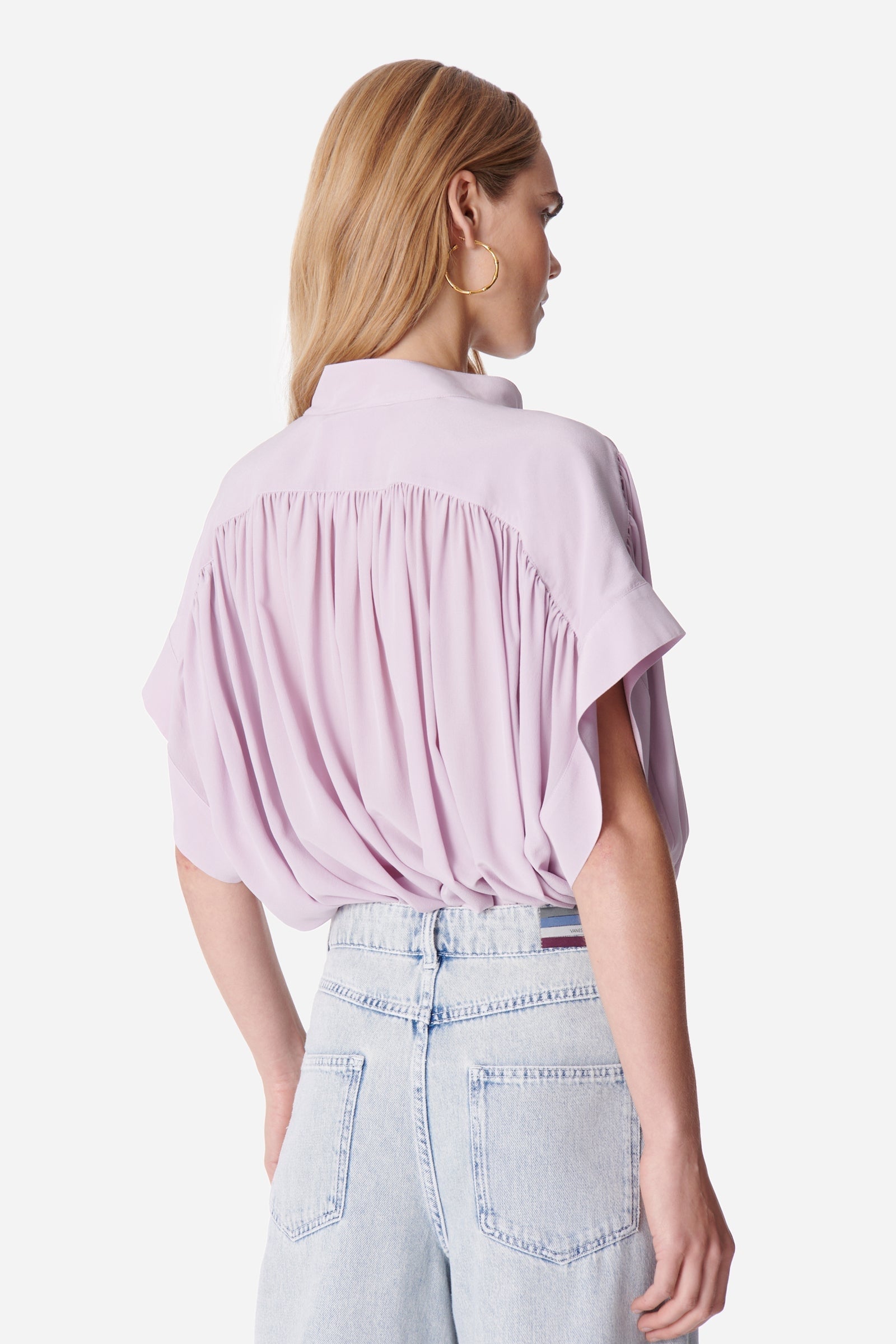 Blouse Cory en soie - Parme