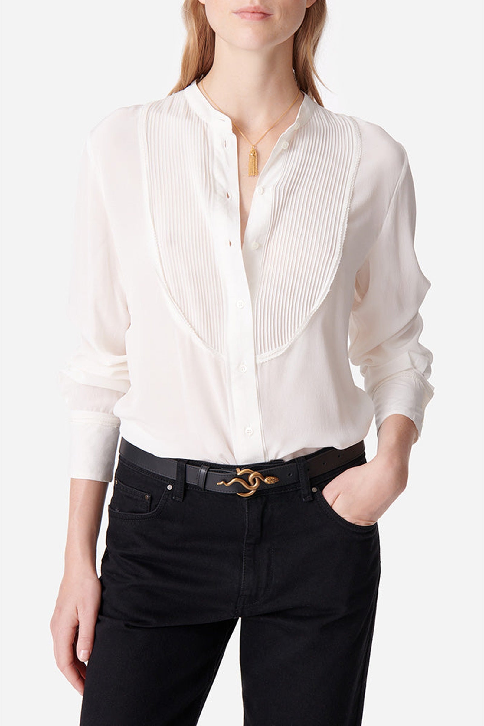 Chemise Deal en soie - Écru