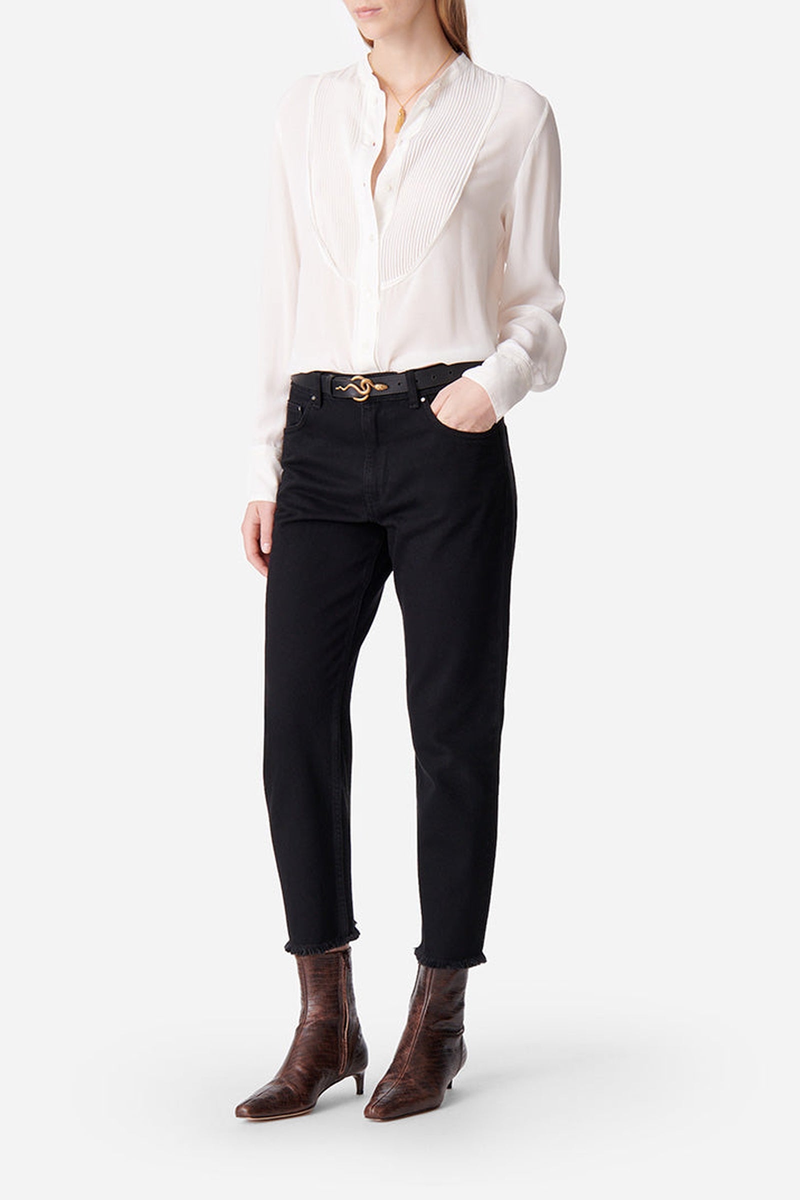 Chemise Deal en soie - Écru
