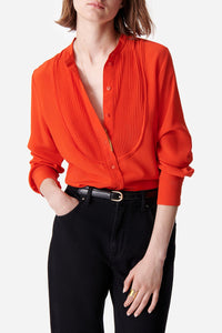 Blouse Deal en soie - Coquelicot