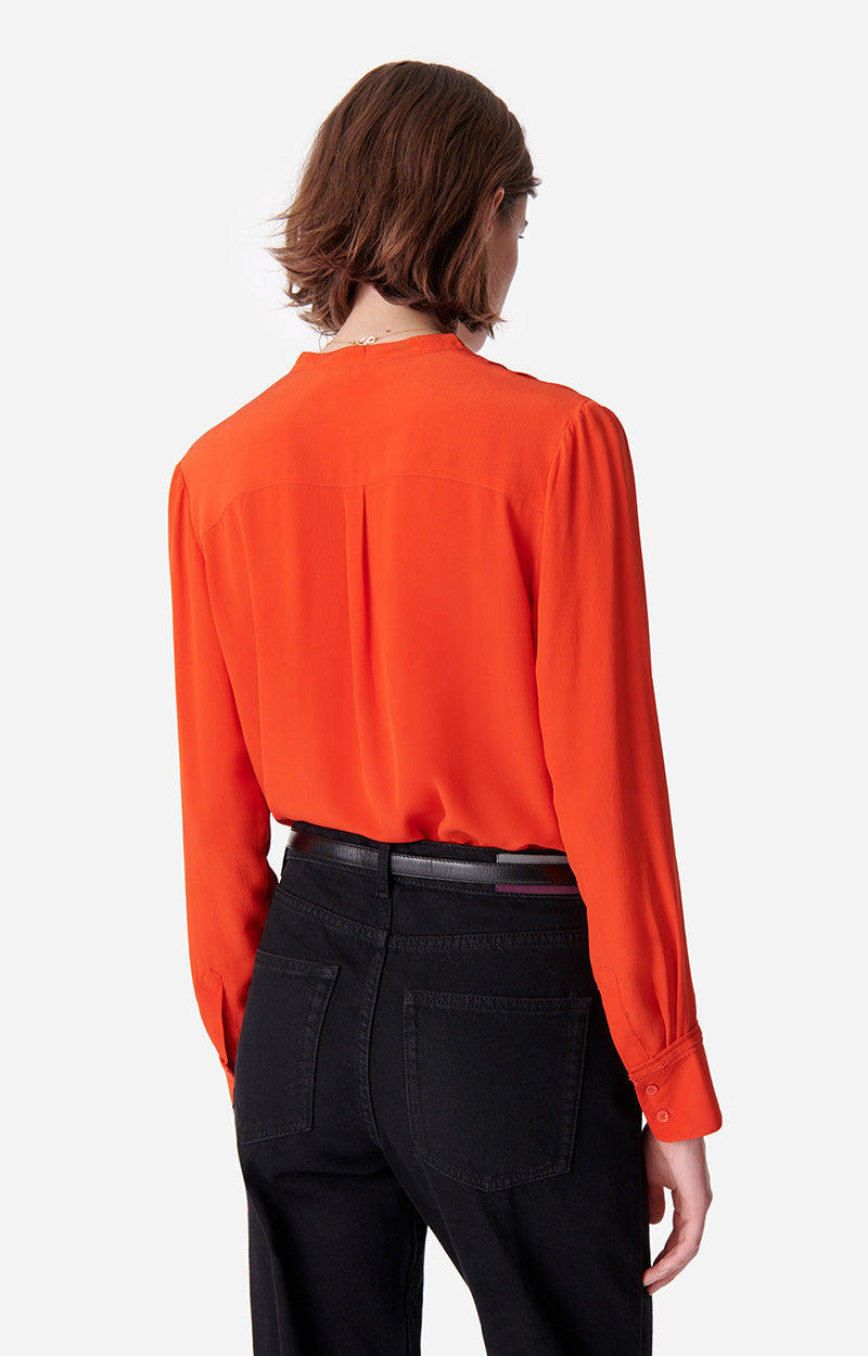 Blouse Deal en soie - Coquelicot