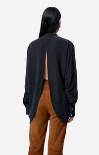 Chemise Feline en soie - Noir