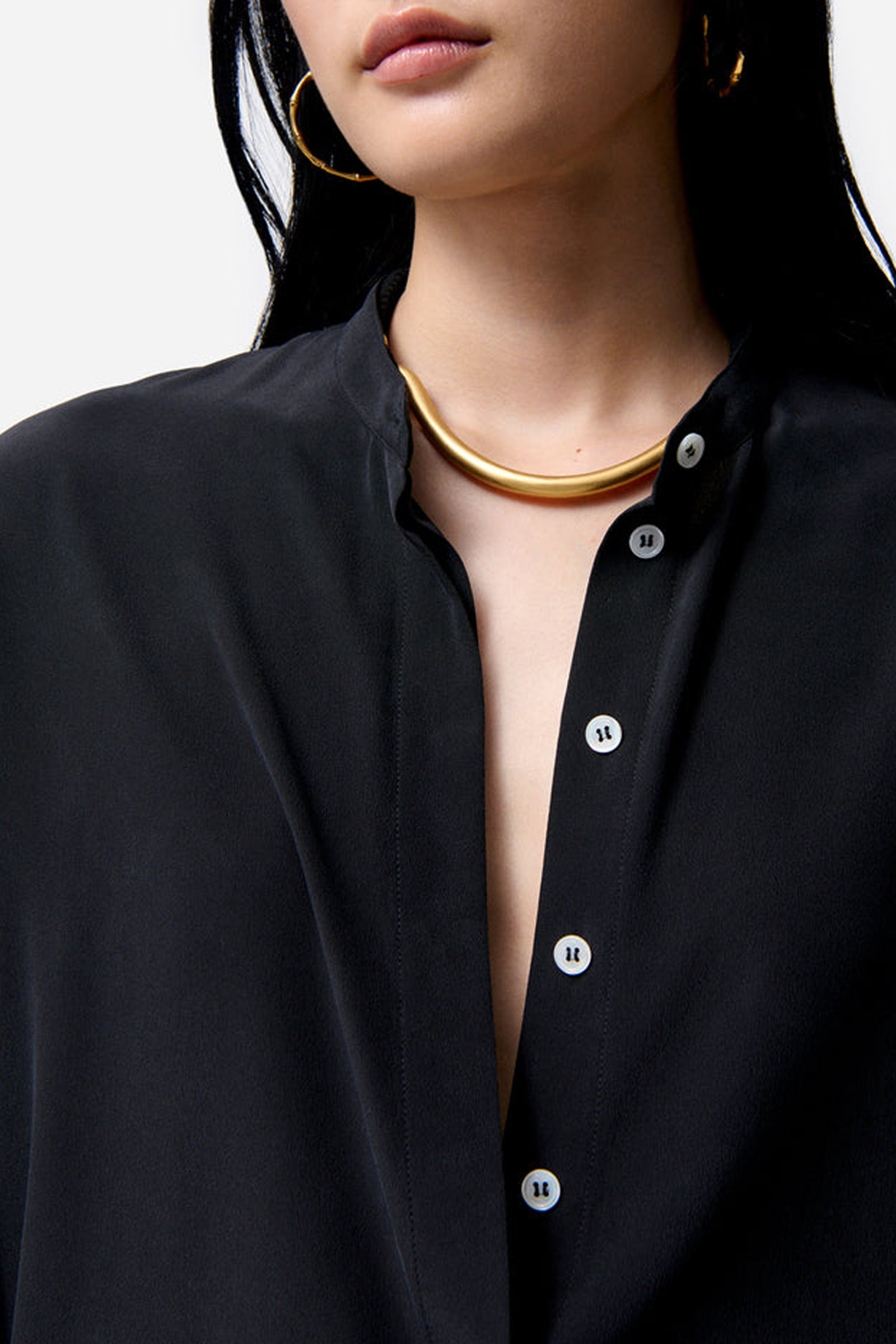 Chemise Feline en soie - Noir