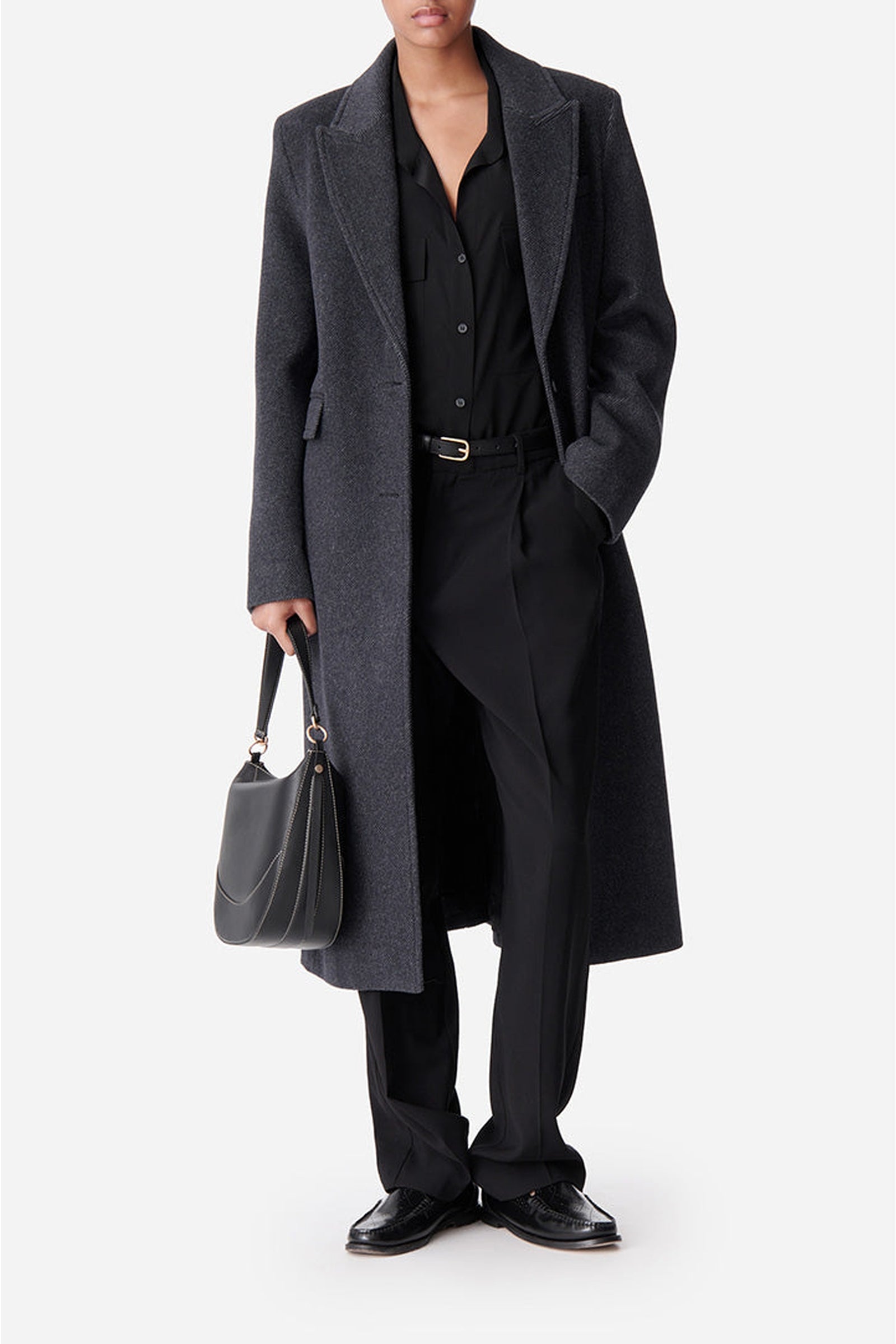 Manteau Darius en laine - Anthracite