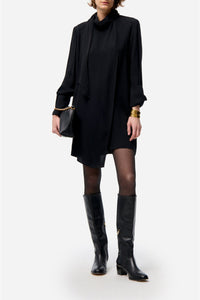 Robe courte asymétrique Ferielle - Noir