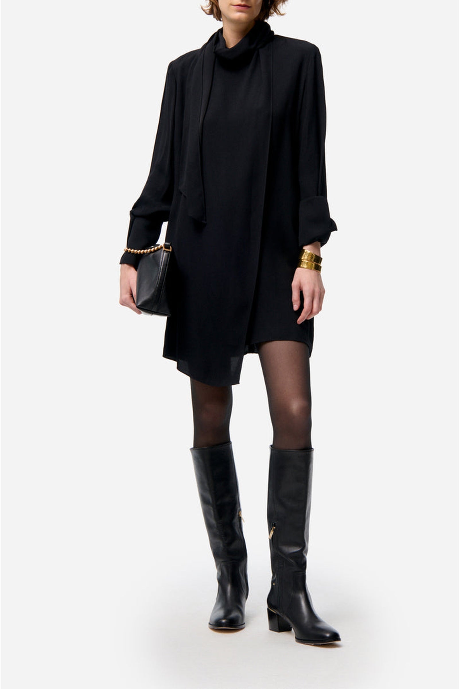 Robe courte asymétrique Ferielle - Noir