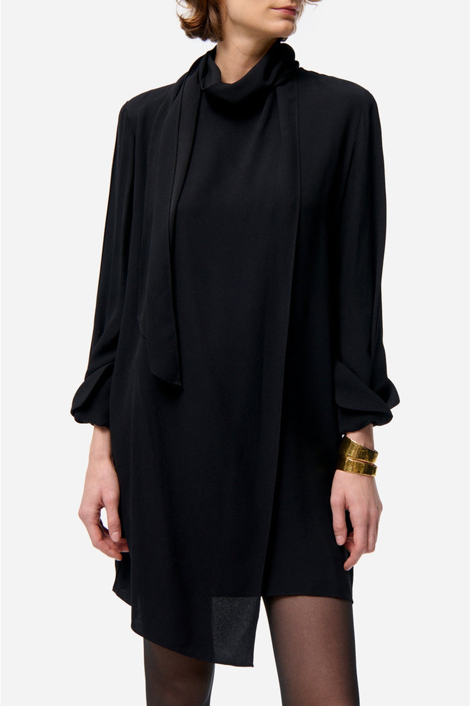 Robe courte asymétrique Ferielle - Noir