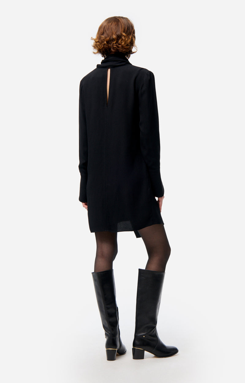 Robe courte asymétrique Ferielle - Noir