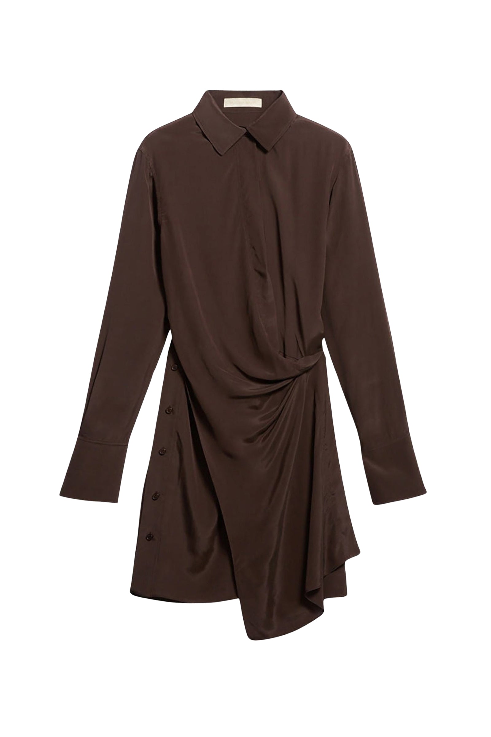 Robe courte Demi en soie mélangée - Café