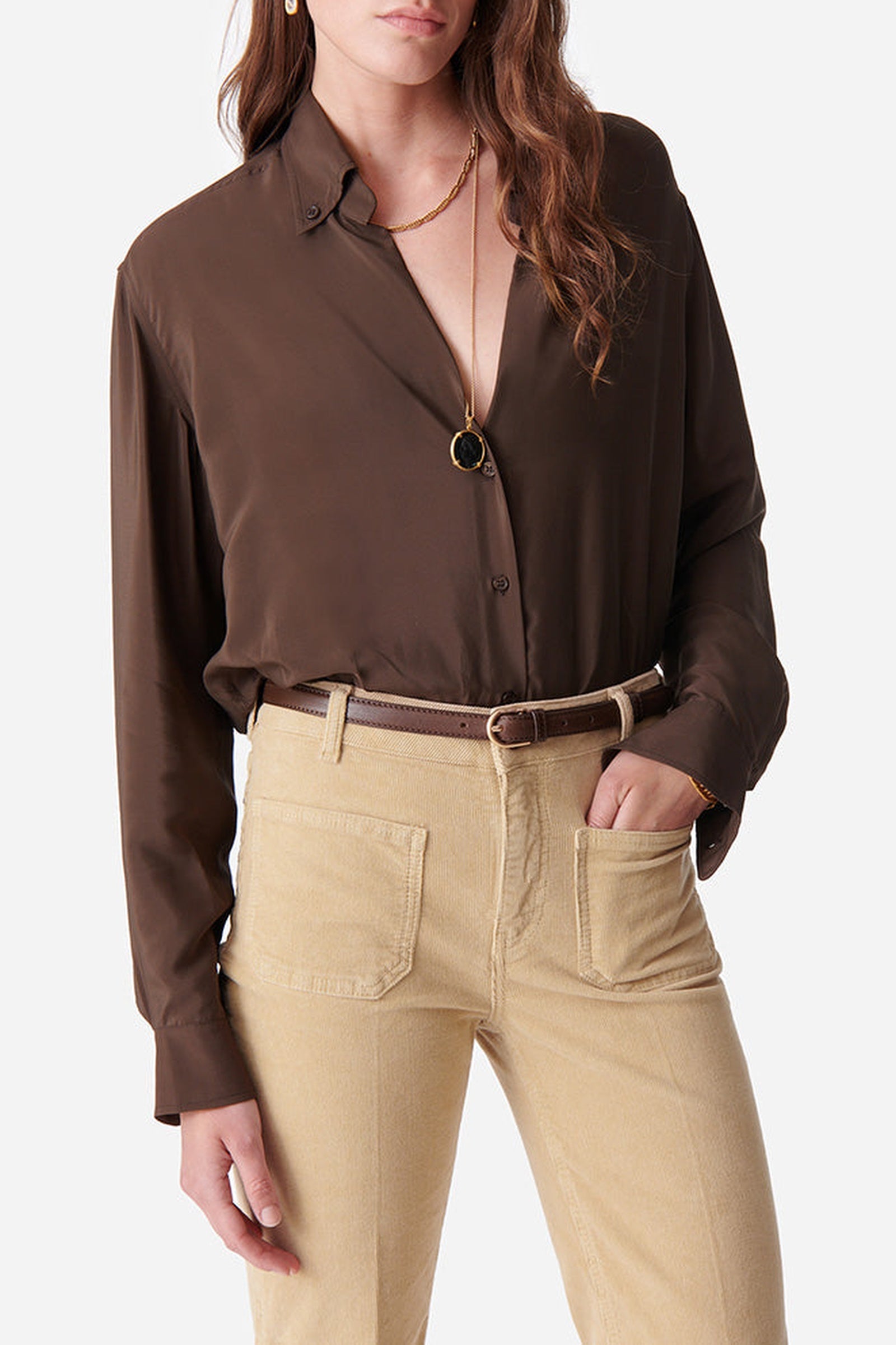 RECO : 110 // Chemise Druyat en soie - Cafe