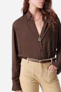 Druyat silk shirt - Coffee