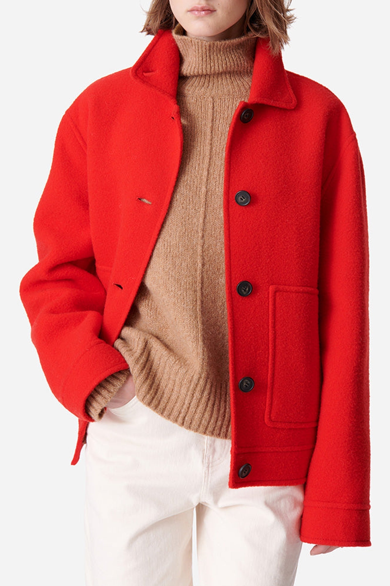 Manteau Diego en laine - Coquelicot