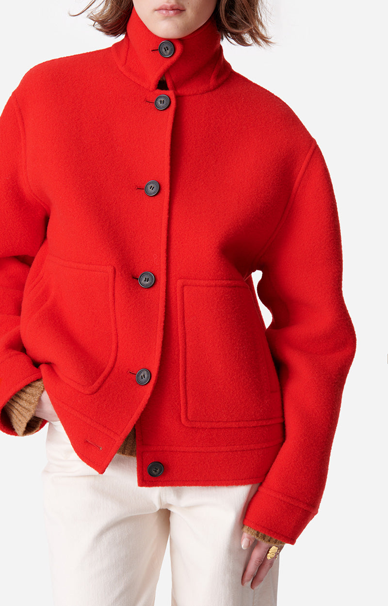 Manteau Diego en laine - Coquelicot