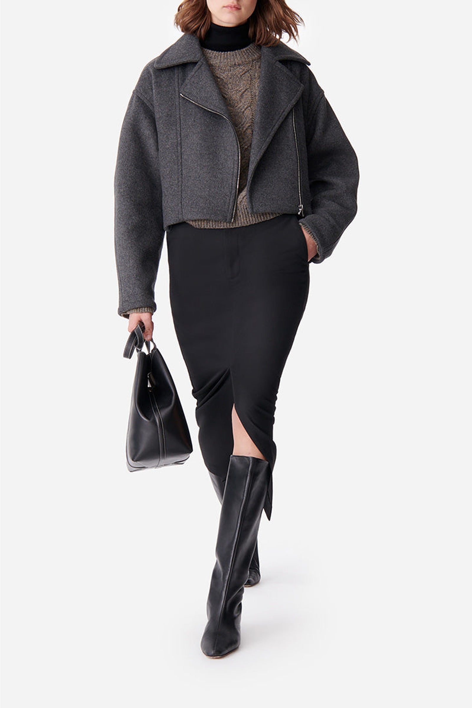 Veste courte Bless en laine - Anthracite