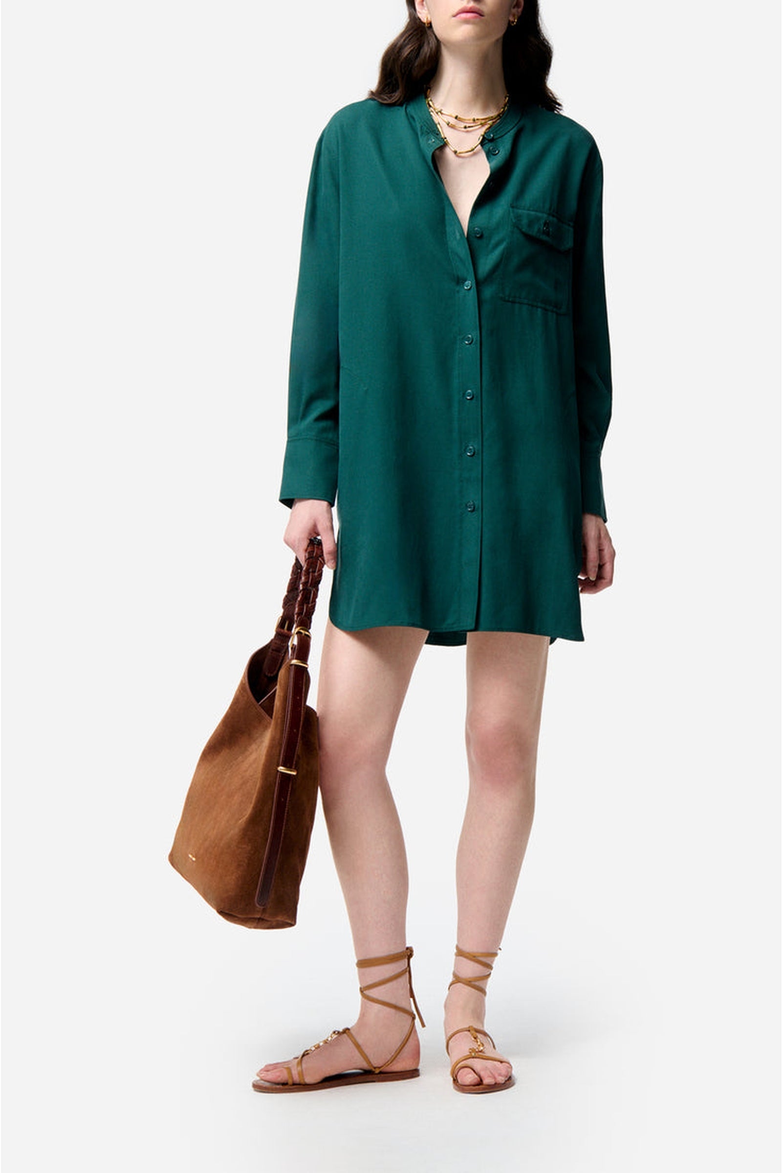 Robe courte Dao - Vert Paon