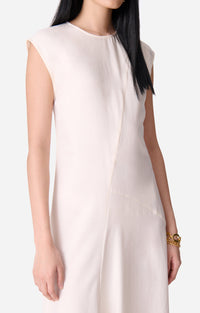 Robe longue asymétrique Enea - Écru