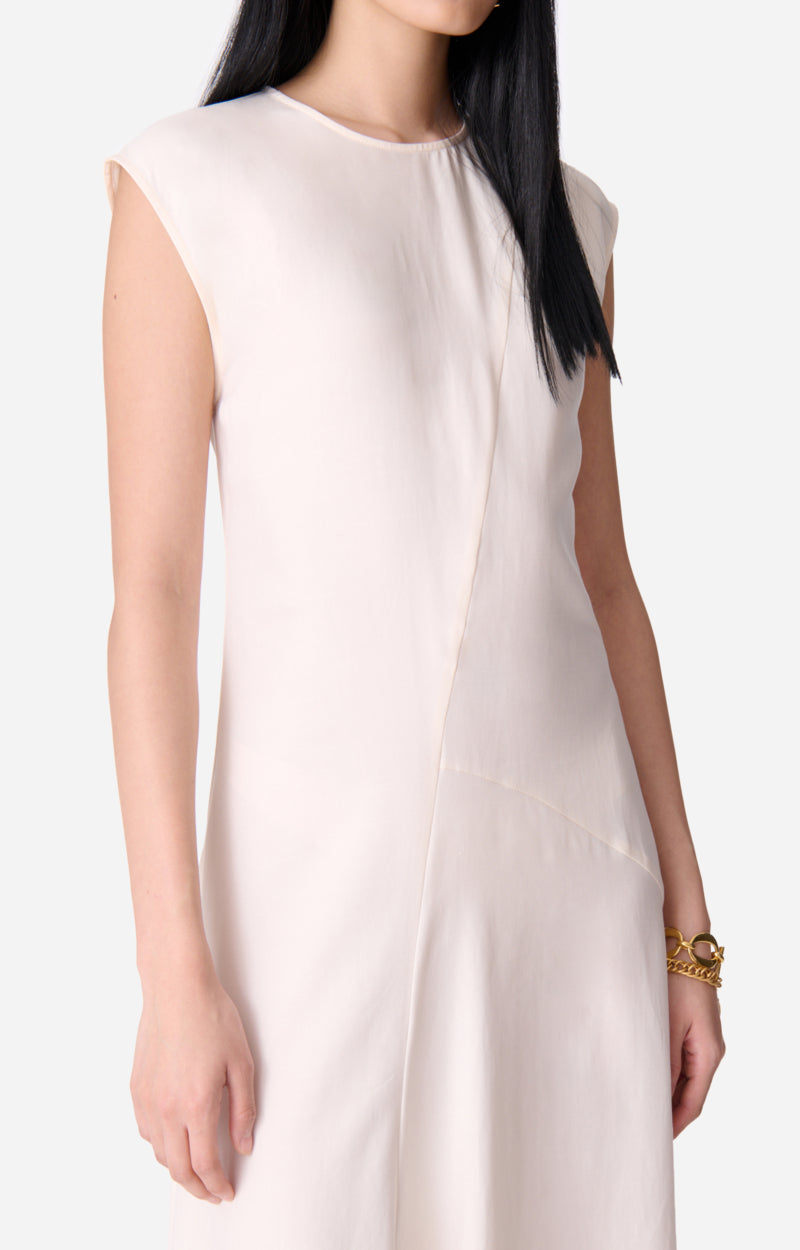 Robe longue asymétrique Enea - Écru