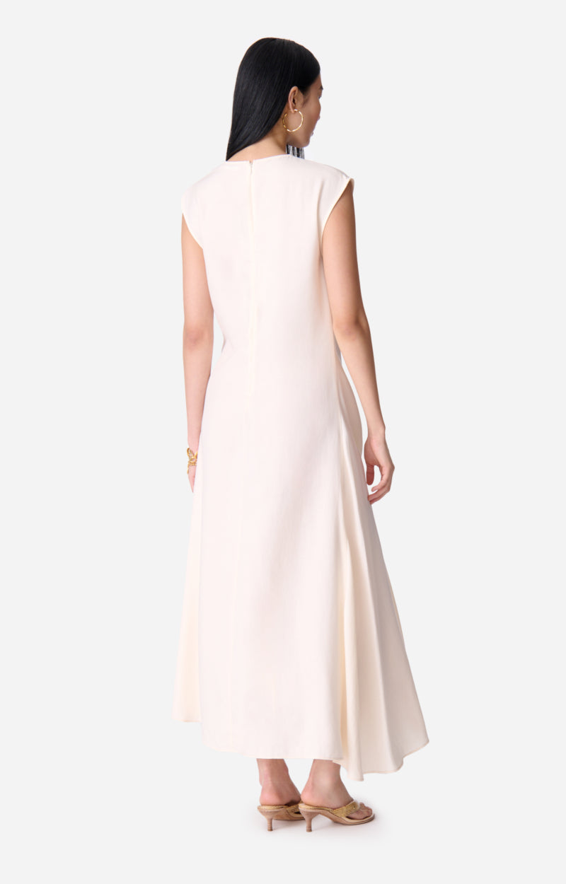 Robe longue asymétrique Enea - Écru