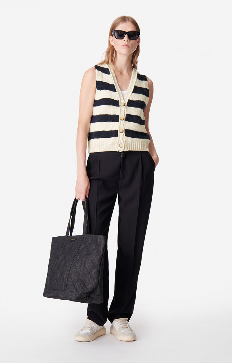 49 QTY NEW // ECRU/MARINE / Gilet Dounya - ECRU/MARINE