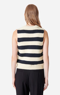 49 QTY NEW // ECRU/MARINE / Gilet Dounya - ECRU/MARINE
