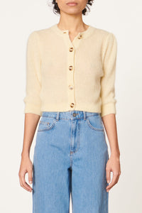 Gilet à manches 3/4 Desia en laine et soie - Citrus
