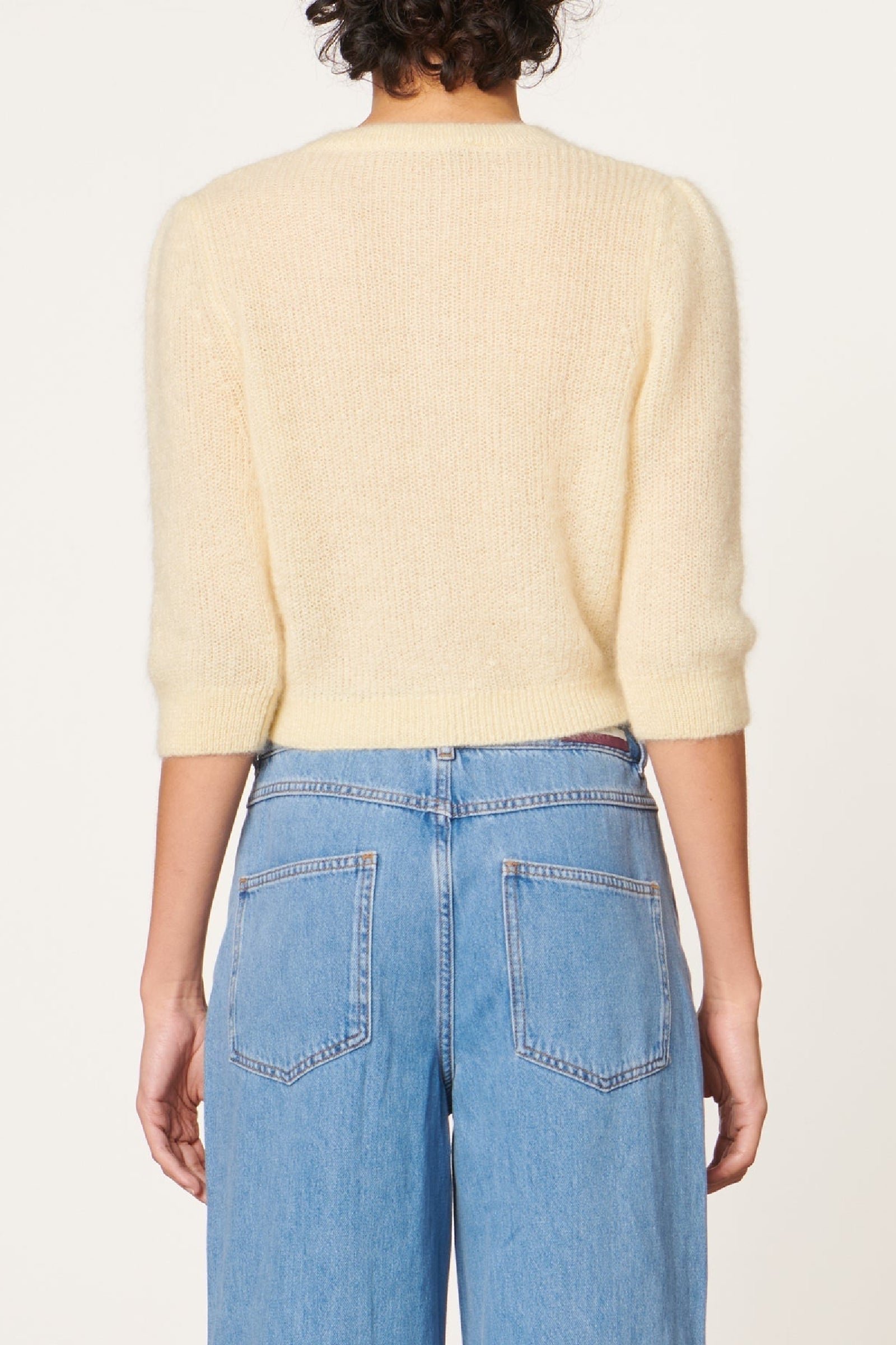 Gilet à manches 3/4 Desia en laine et soie - Citrus