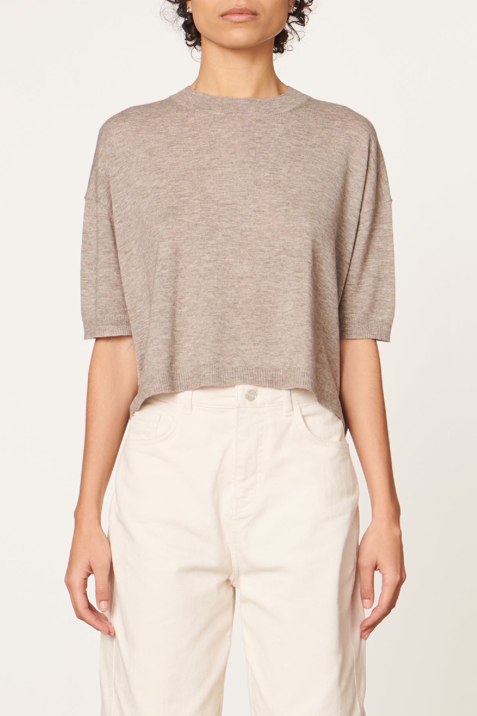 Pull Deliah en laine - Taupe