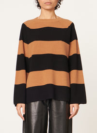 61 QTY NEW // CANNELLE/NOIR / Pull Dania - CANNELLE/NOIR