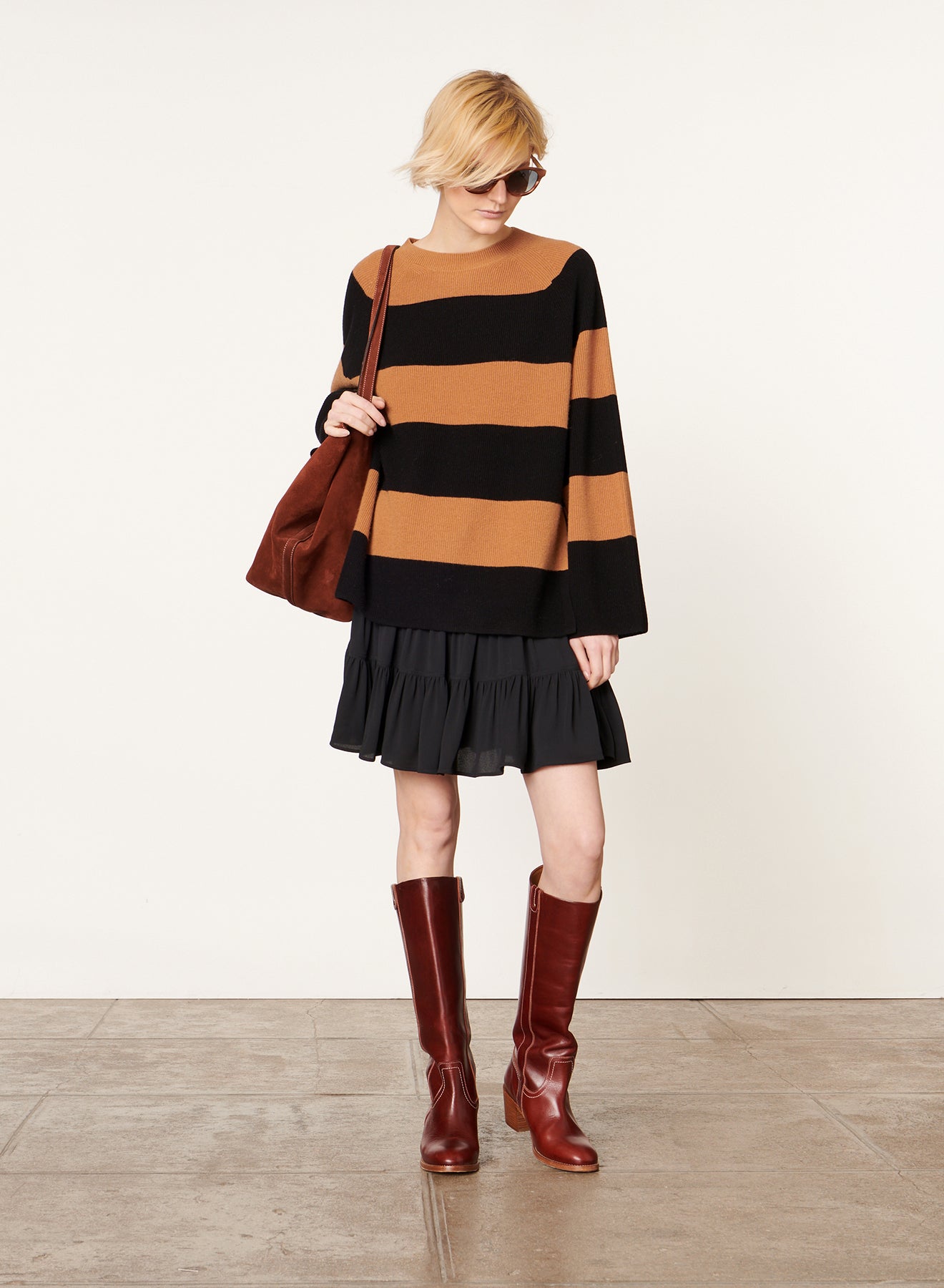 61 QTY NEW // CANNELLE/NOIR / Pull Dania - CANNELLE/NOIR