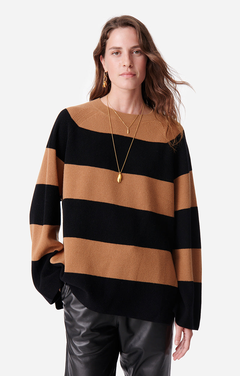 61 QTY NEW // CANNELLE/NOIR / Pull Dania - CANNELLE/NOIR