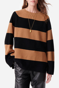 Pull Dania en laine - Cannelle & Noir