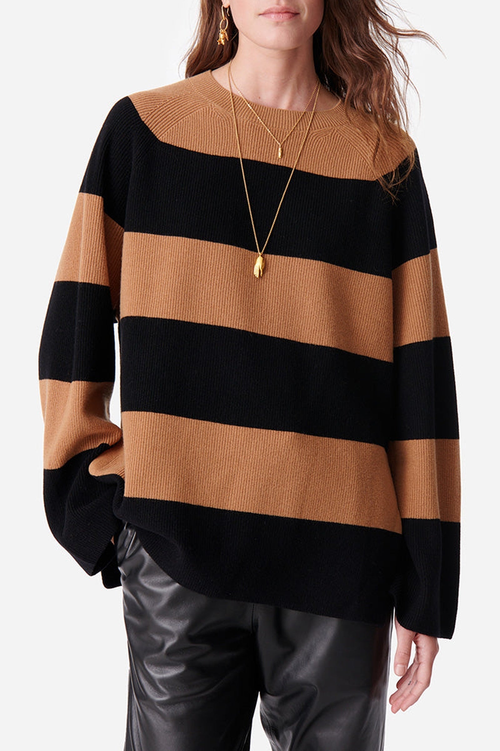 Pull Dania en laine - Cannelle & Noir