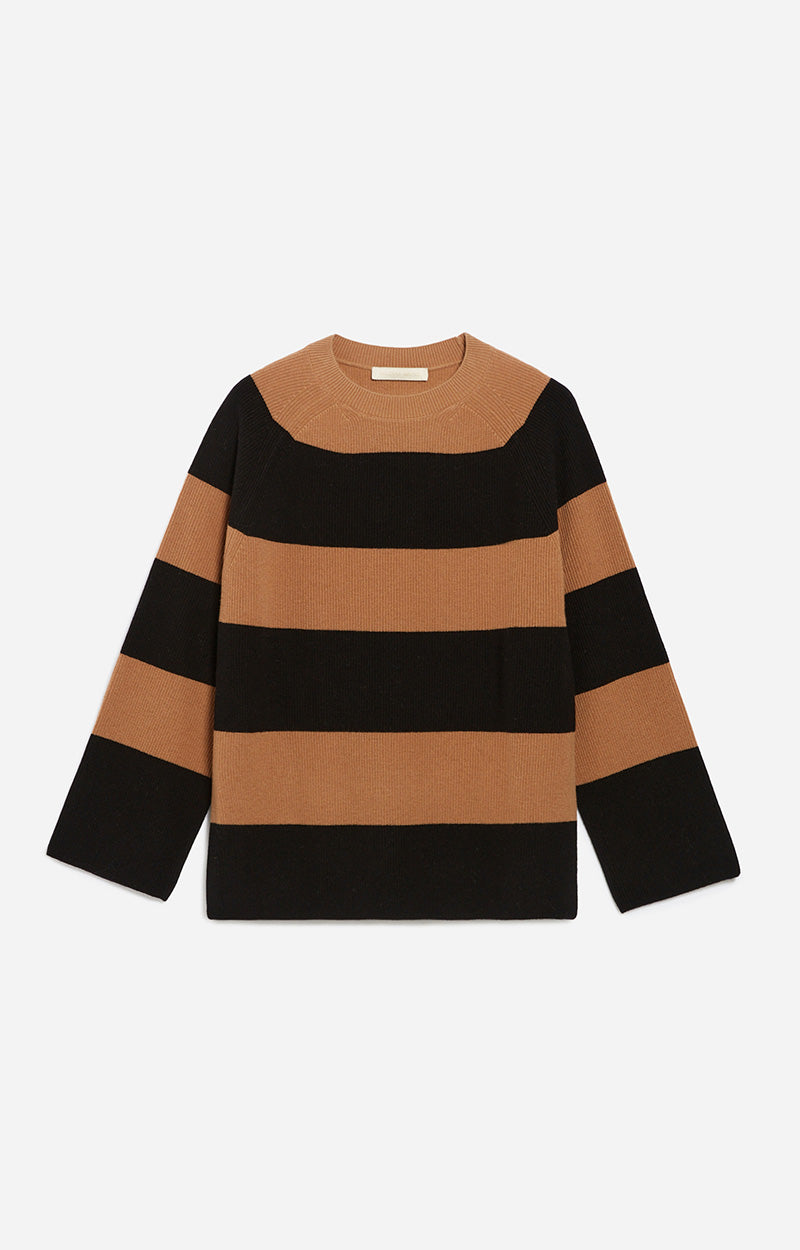 61 QTY NEW // CANNELLE/NOIR / Pull Dania - CANNELLE/NOIR