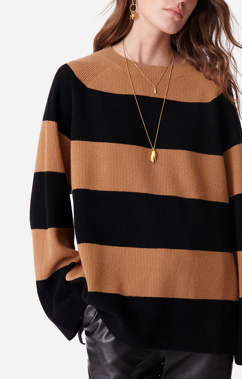 61 QTY NEW // CANNELLE/NOIR / Pull Dania - CANNELLE/NOIR