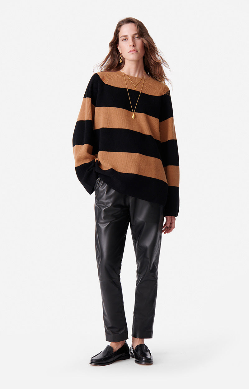 61 QTY NEW // CANNELLE/NOIR / Pull Dania - CANNELLE/NOIR