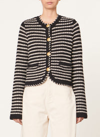 Gilet Daya en laine - Noir & Écru