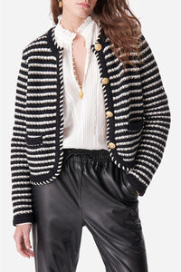 Gilet Daya en laine - Noir & Écru